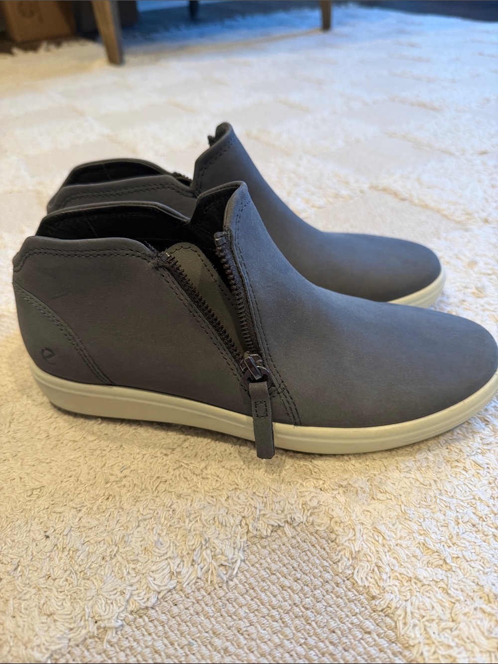 Women’s Ecco Zip Boots in Charcoal Gray, barely used size 7